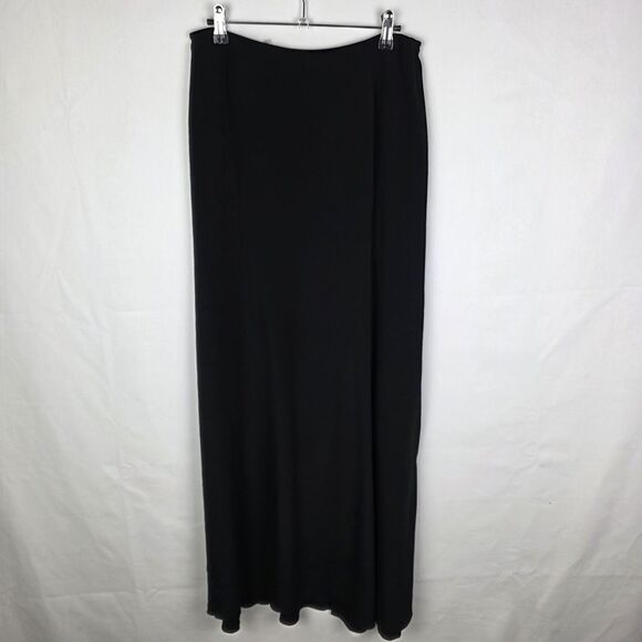 ARMANI COLLEZIONI ITALY 8 BLACK SILK CHIFFON FRILLED HEM SKIRT Witchy Whimsigoth - Picture 1 of 6